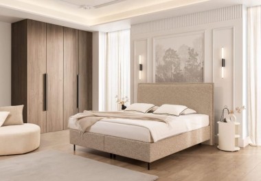 Łóżko kontynentalne SLIM z wezgłowiem L