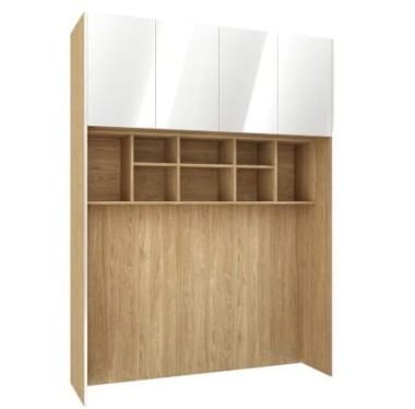 Baza do łożka  bez stolików biały połysk -Sleep Varia